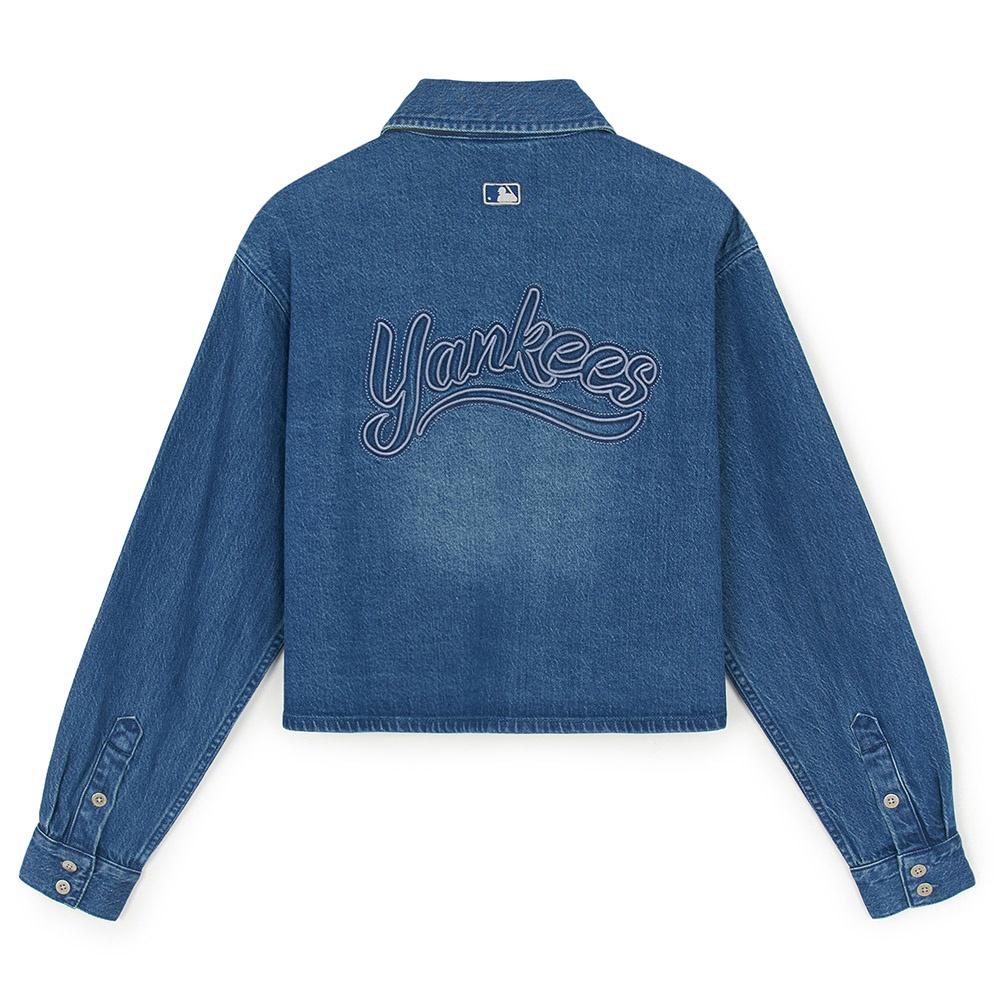 MLB Korea MLB 女版牛仔丹寧襯衫 Varsity系列 紐約洋基隊 (3FDRV0154-50INS