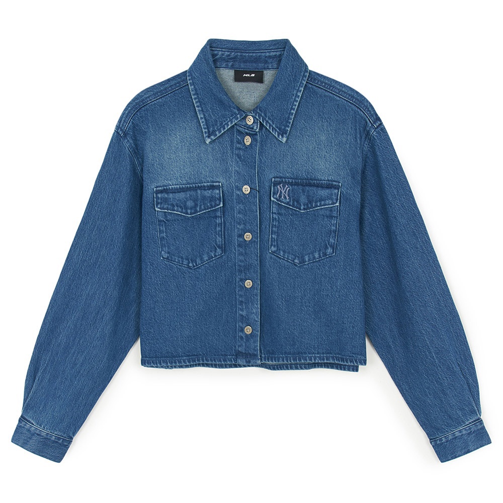 MLB 女版牛仔丹寧襯衫 Varsity系列 紐約洋基隊 (3FDRV0154-50INS)