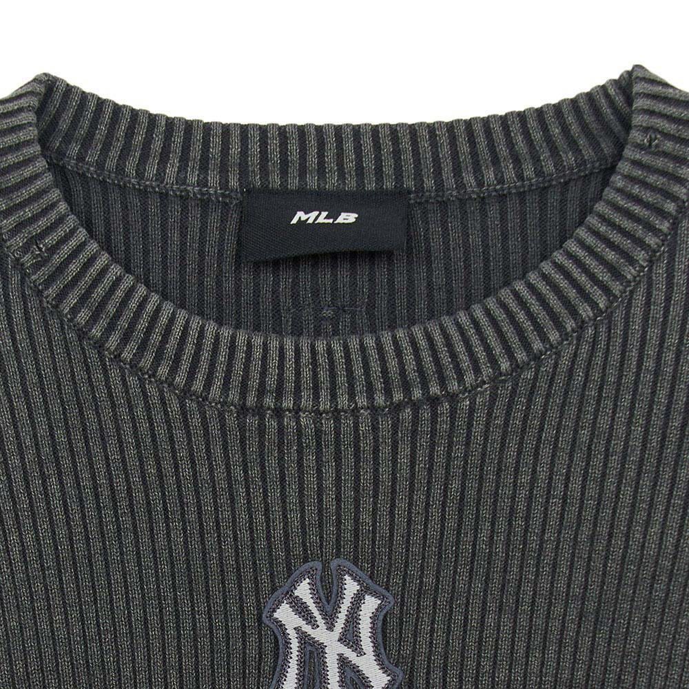 MLB 女版復古水洗羅紋針織毛衣 紐約洋基隊 (3FKPB0354-50CGS)