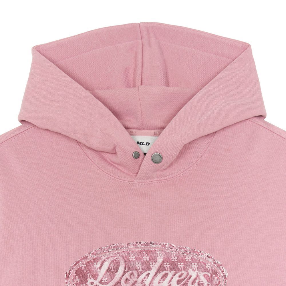 MLB 丹寧連帽上衣 帽T Monogram系列 洛杉磯道奇隊 (3AHDM0654-07PKL)