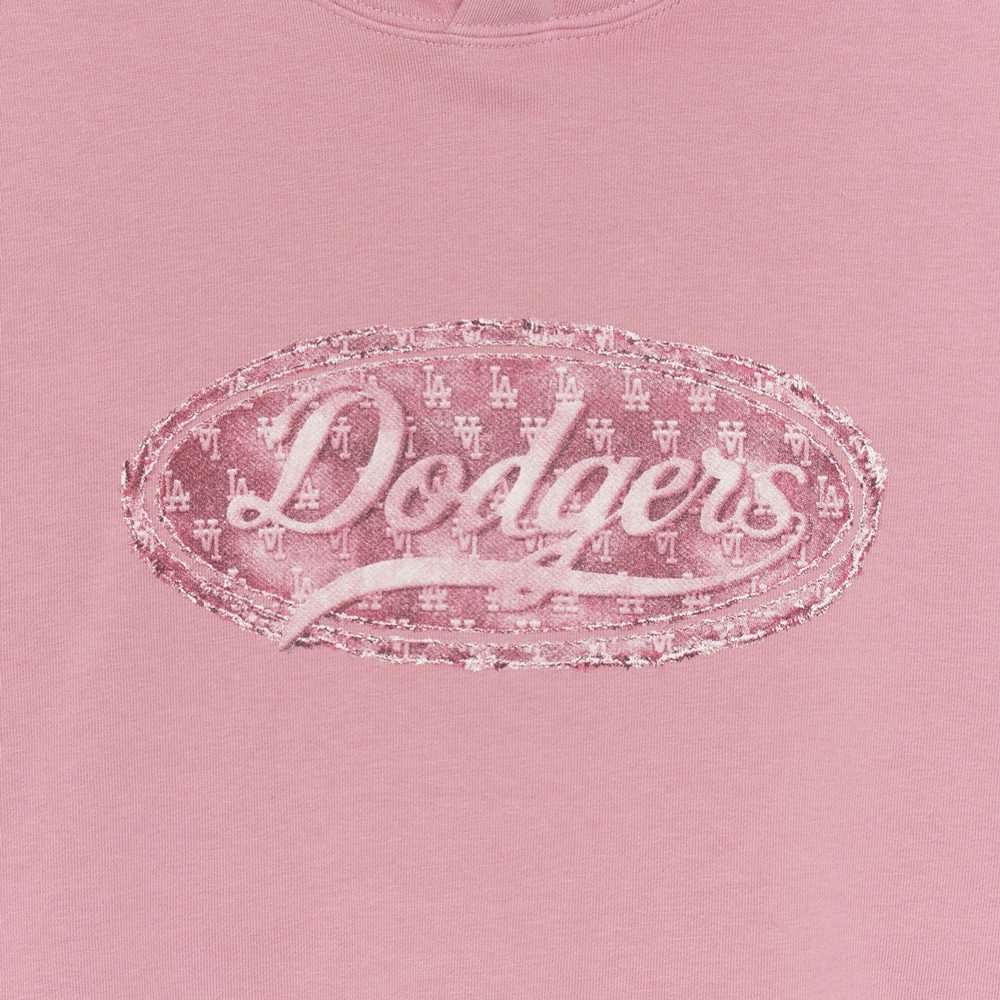 MLB 丹寧連帽上衣 帽T Monogram系列 洛杉磯道奇隊 (3AHDM0654-07PKL)