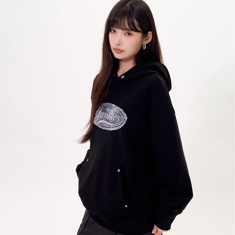 MLB Korea MLB 丹寧連帽上衣 帽T Monogram系列 紐約洋基隊 (3AHDM0654-50BK