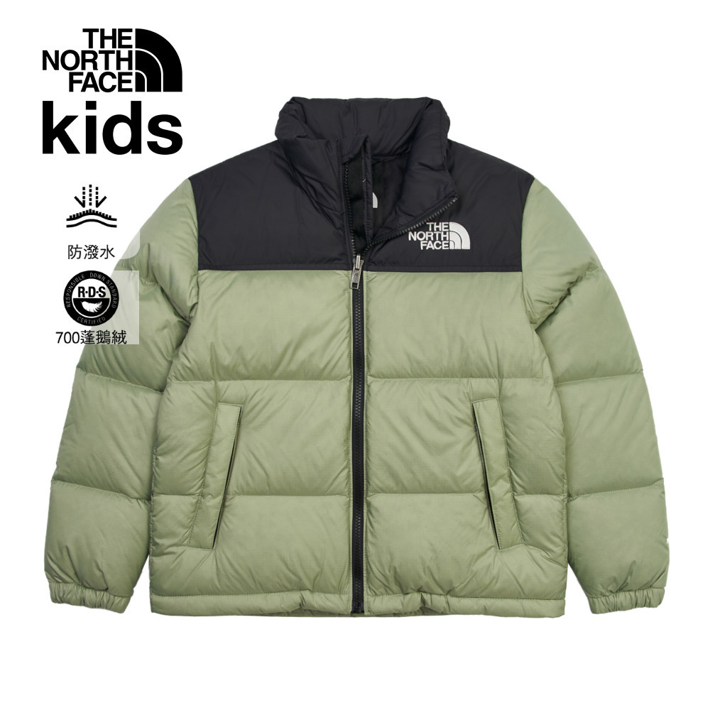 The North Face 經典1996兒童綠色DWR防潑水羽絨外套｜8A4CBQ1－速爾運動專