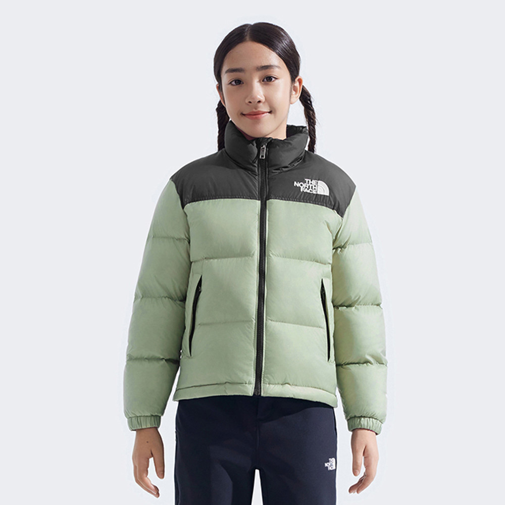 經典1996兒童綠色DWR防潑水羽絨外套｜8A4CBQ1