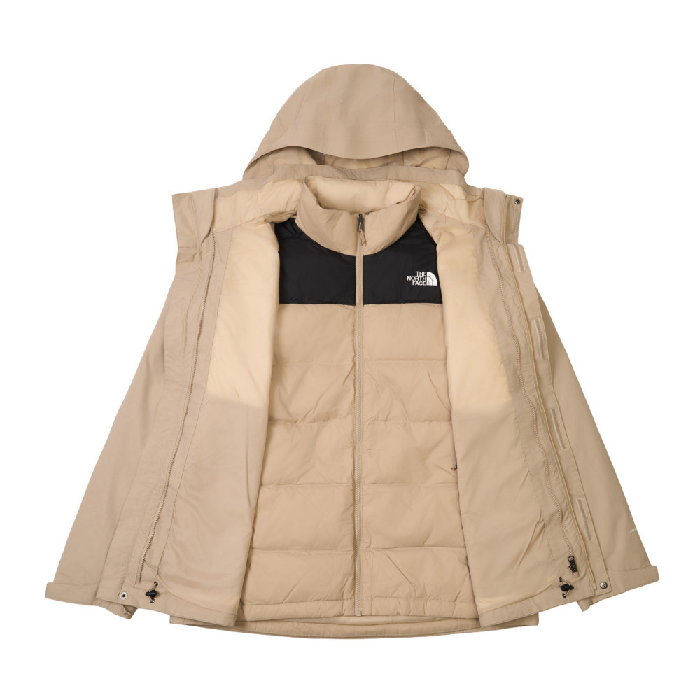 The North Face北面男款棕色DRYVENT防水羽絨內裡三合一外套｜81QSBOX