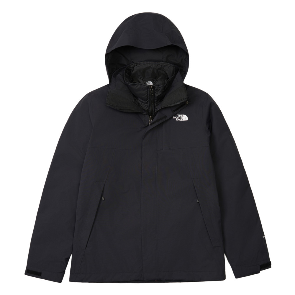 The North Face北面男款黑色DRYVENT防水羽絨內裡三合一外套｜8GJZJK3