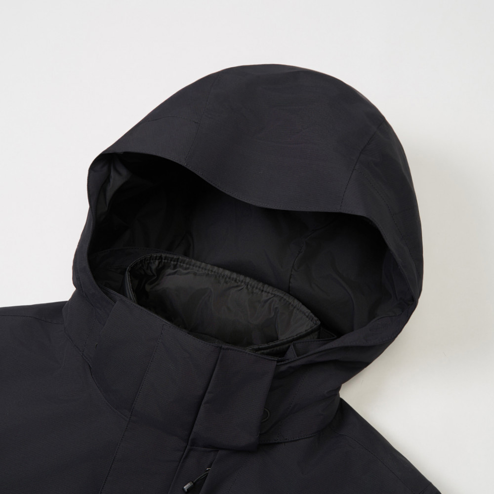 The North Face北面男款黑色DRYVENT防水羽絨內裡三合一外套｜8GJZJK3