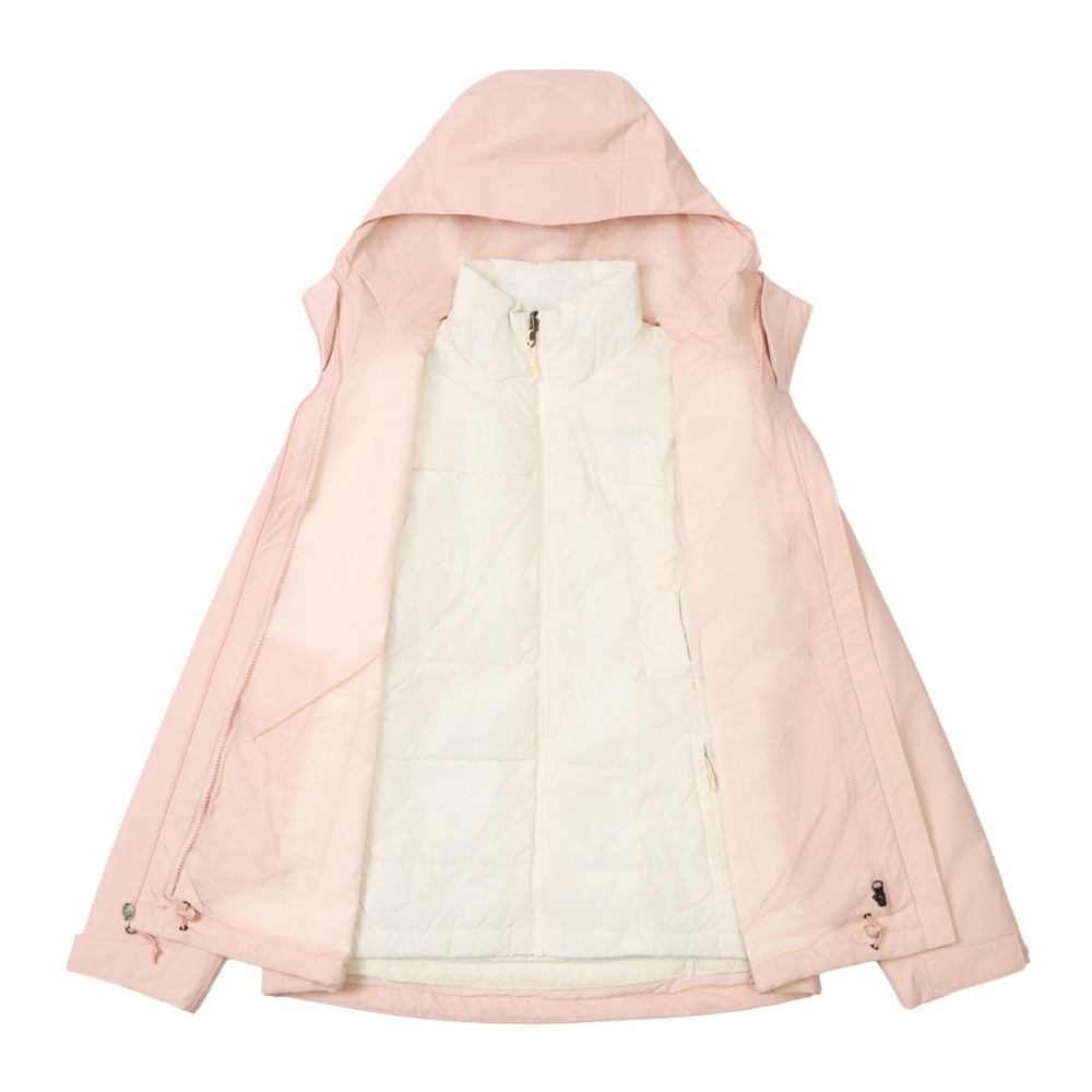The North Face北面女款粉紅色DRYVENT防水羽絨內裡三合一外套｜8GK67OZ