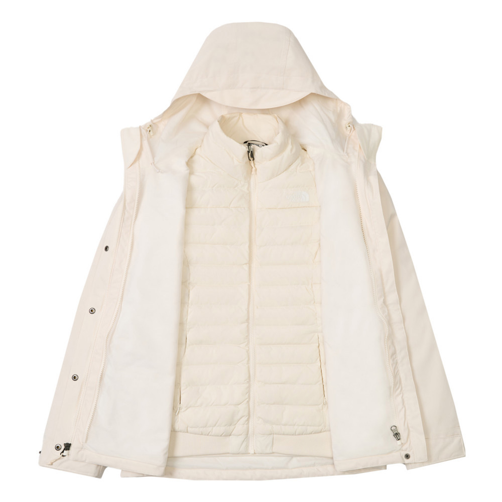 The North Face北面女款米白色DRYVENT防水羽絨內裡三合一外套｜8GK7QLI