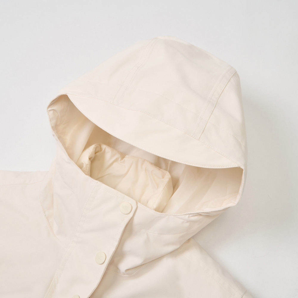The North Face北面女款米白色DRYVENT防水羽絨內裡三合一外套｜8GK7QLI