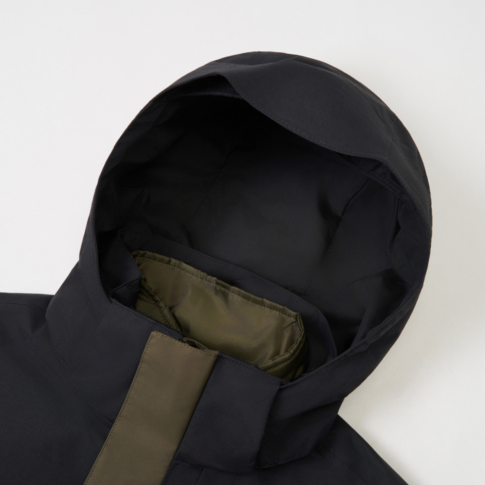 The North Face北面男款灰褐色DRYVENT防水羽絨內裡三合一外套｜8GJZ21L