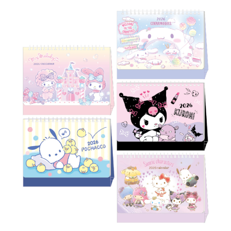 三麗鷗 2026年 桌曆 B6-美樂蒂/帕恰狗/大耳狗/酷洛米/三麗鷗