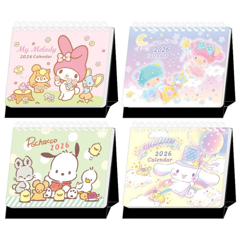 三麗鷗 2026年 桌曆 60K-美樂蒂/雙星仙子/帕恰狗/大耳狗