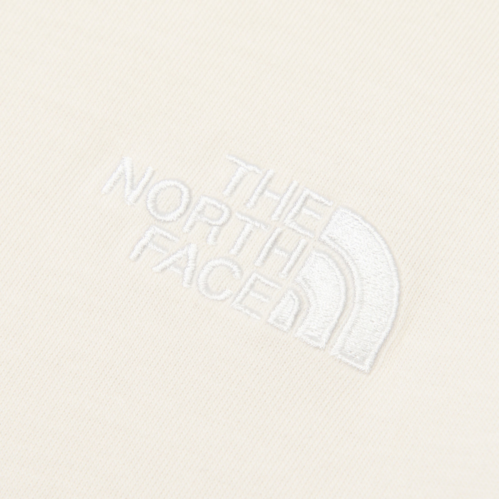 The North Face北面男女款米白色純棉長袖上衣｜8GU6QLI