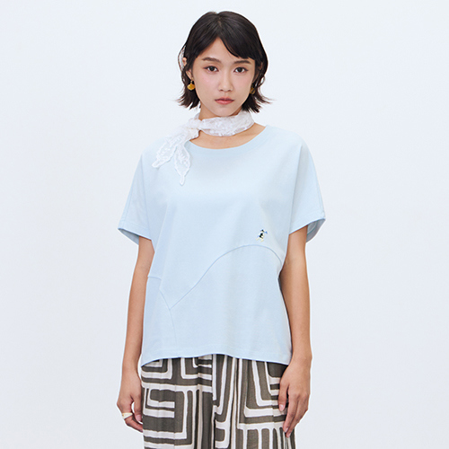 【e-collection】尋寶的人刺繡圖騰純棉上衣 - 兩色