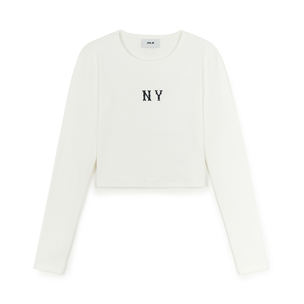 MLB 女版長袖緊身上衣  紐約洋基隊 (3FTSB0354-50IVS)
