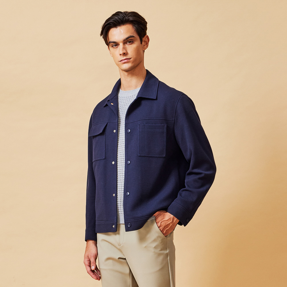 藏青寬鬆休閒外套-825211110022