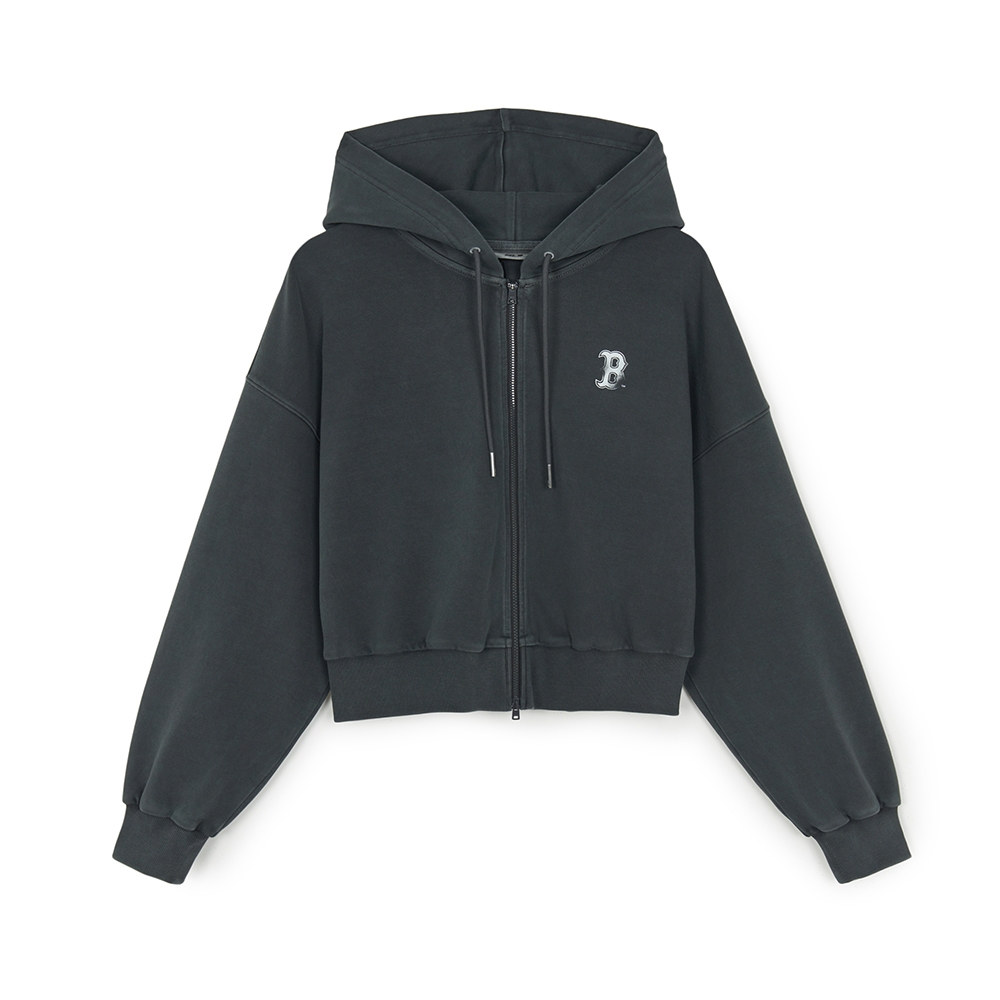 MLB 女版背後大Logo拉鍊連帽外套 波士頓紅襪隊(3FTRB0754-43CGS)