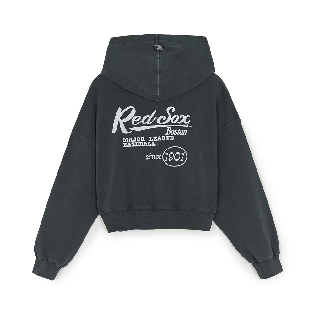 MLB 女版背後大Logo拉鍊連帽外套 波士頓紅襪隊(3FTRB0754-43CGS)