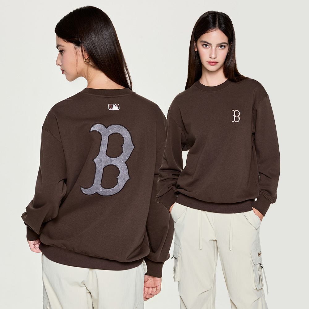 MLB 背後大Logo長袖大學T Monogram系列 波士頓紅襪隊 (3AMTM0654-43BRS)