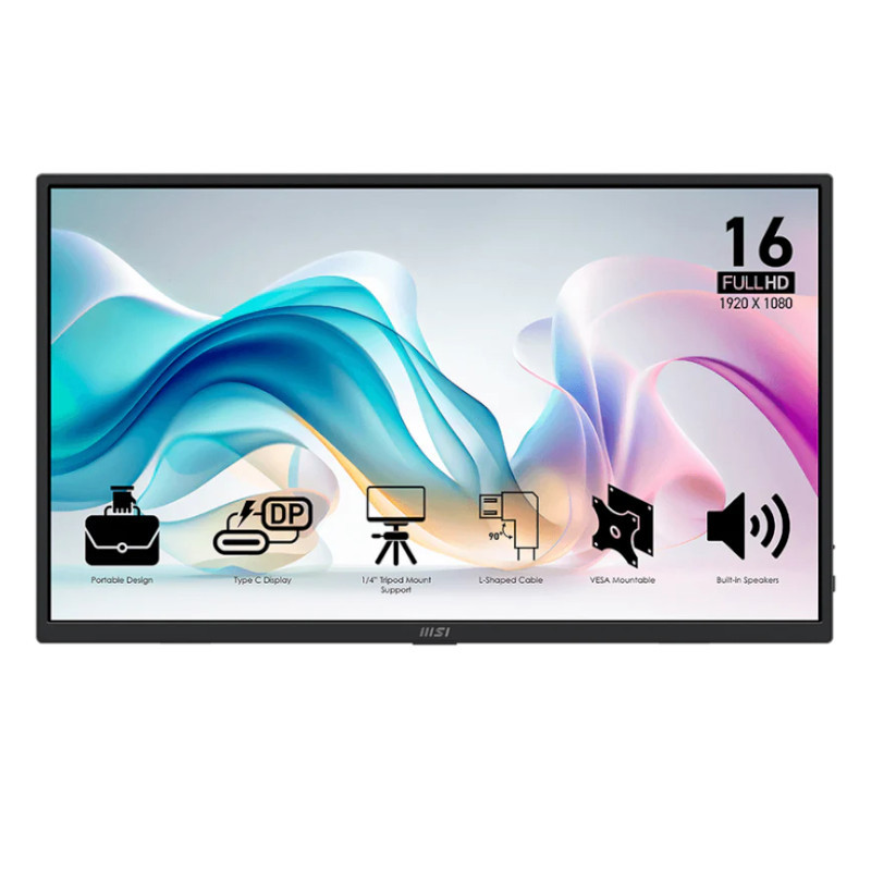 【預購】MSI微星 PRO MP165 E6 攜帶型顯示器 (15.6吋IPS/ FHD/ 0.78kg/ 內建喇叭)