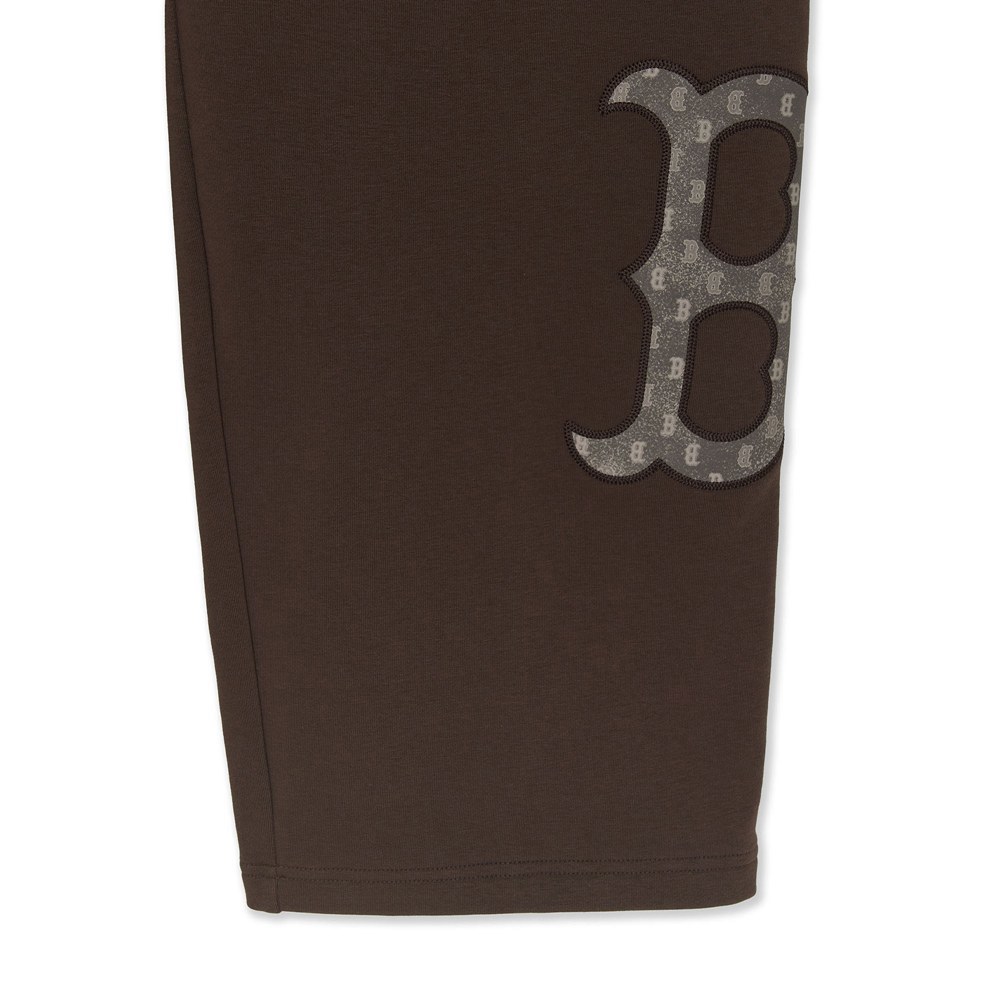 MLB 運動褲 休閒長褲 皮標 棉褲  Monogram系列 波士頓紅襪隊 (3APTM0154-43BRS)