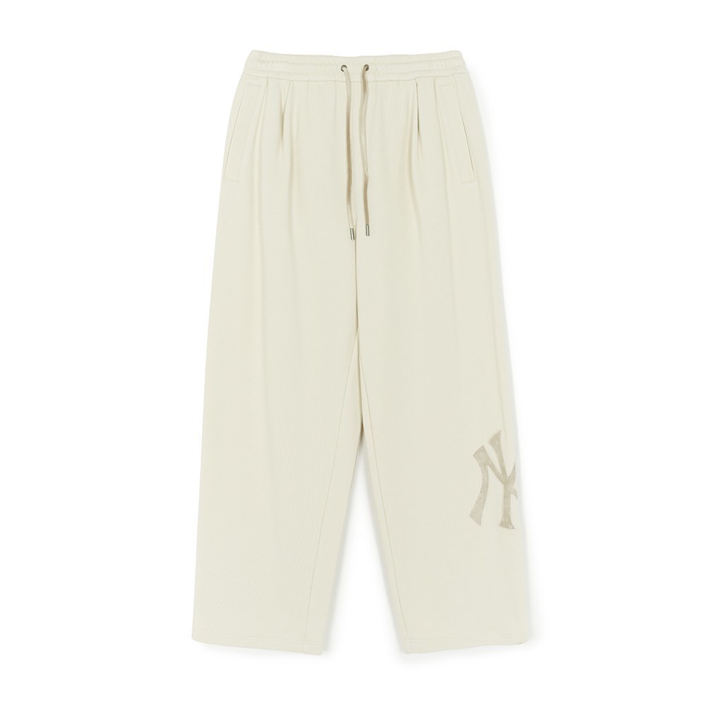 MLB 運動褲 休閒長褲 皮標 棉褲 Monogram系列 紐約洋基隊 (3APTM0154-50CRD)