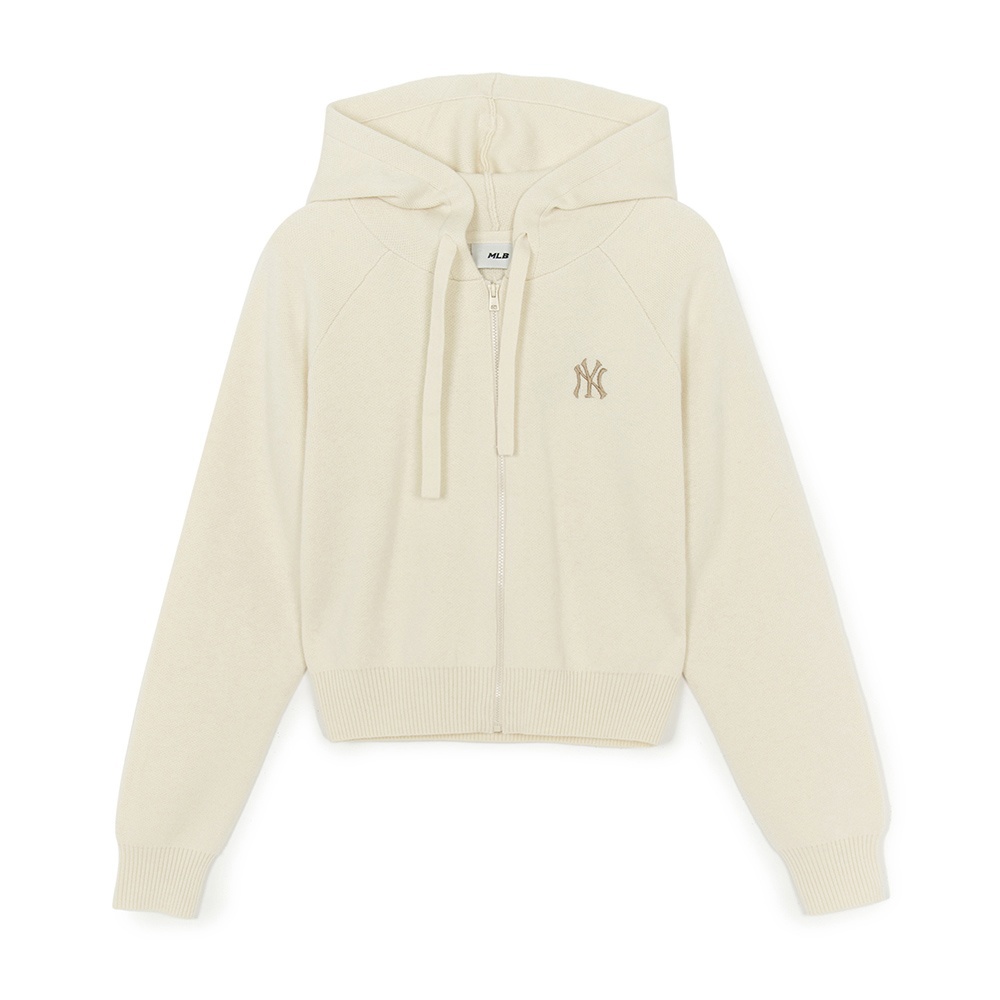 MLB 女版長袖針織拉鍊外套 紐約洋基隊 (3FKCB0454-50CRS)