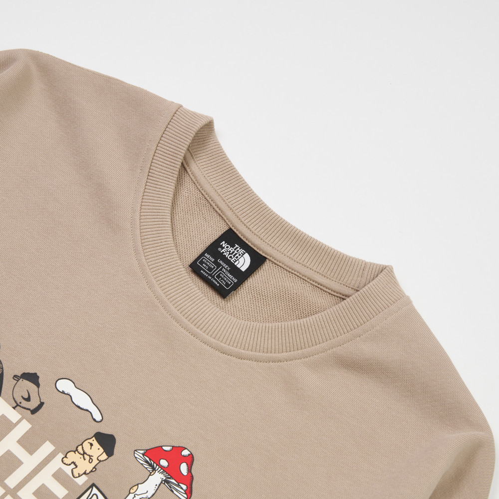 【uncle belly】The North Face北面男女款棕色趣味印花長袖大學T｜8JRRBOX