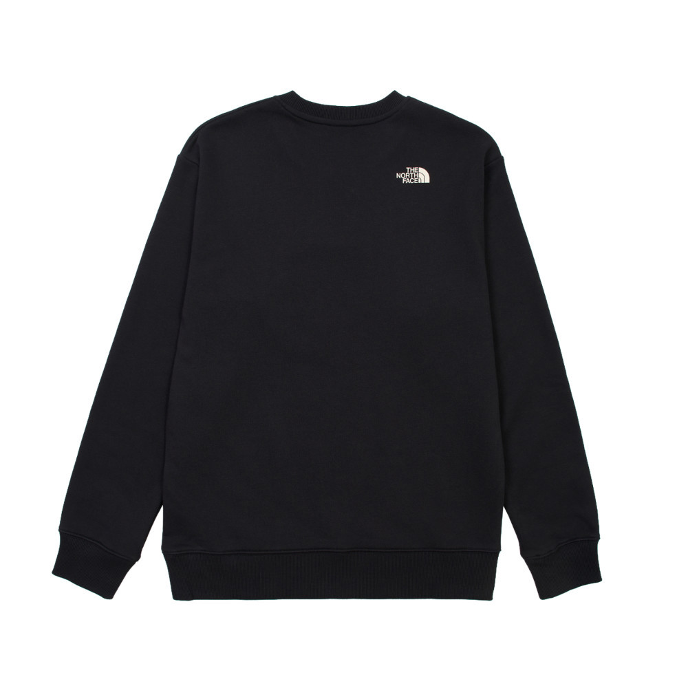 【uncle belly】The North Face北面男女款黑色趣味印花長袖大學T｜8JRRJK3