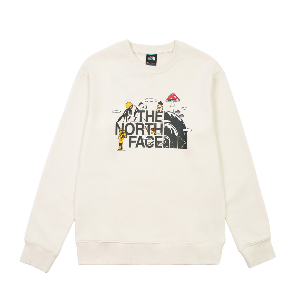 【uncle belly】The North Face北面男女款米白色趣味印花長袖大學T｜8JRRQLI