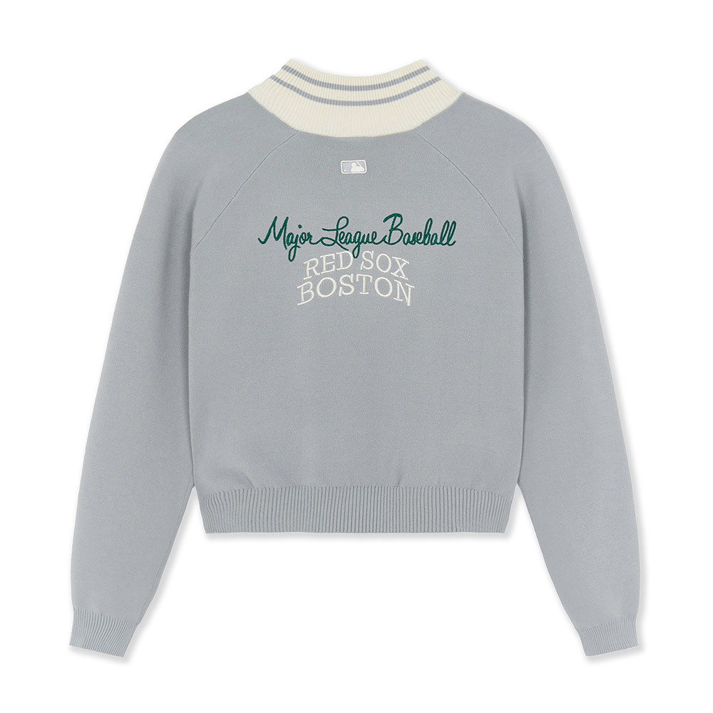 MLB Korea MLB 女版半拉鍊針織上衣 Varsity系列 波士頓紅襪隊 (3FKPV0554-4