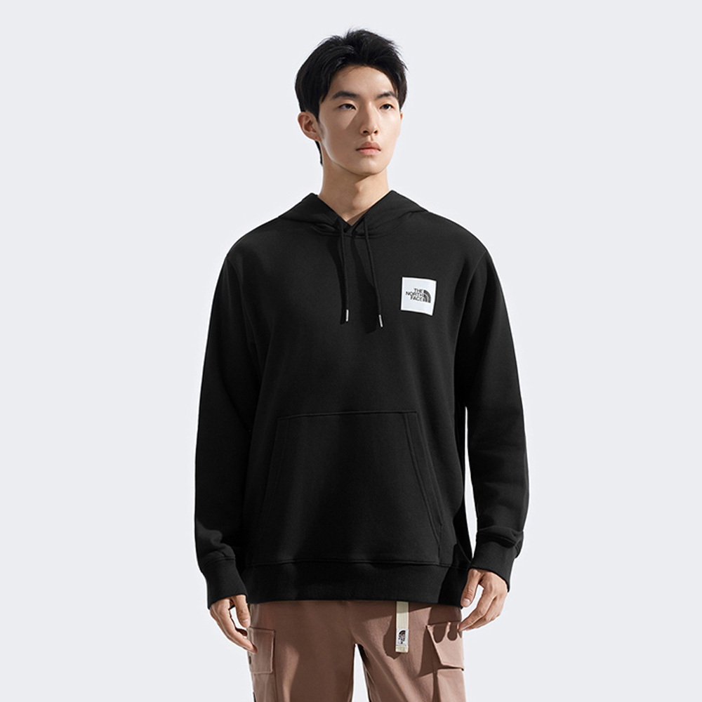 【uncle belly】The North Face北面男女款黑色趣味印花長袖帽T｜8JRSJK3