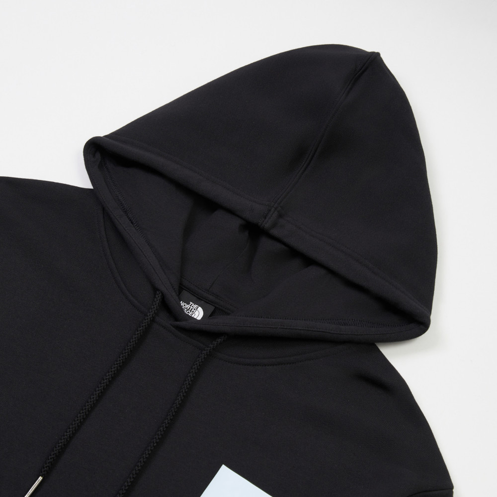 【uncle belly】The North Face北面男女款黑色趣味印花長袖帽T｜8JRSJK3