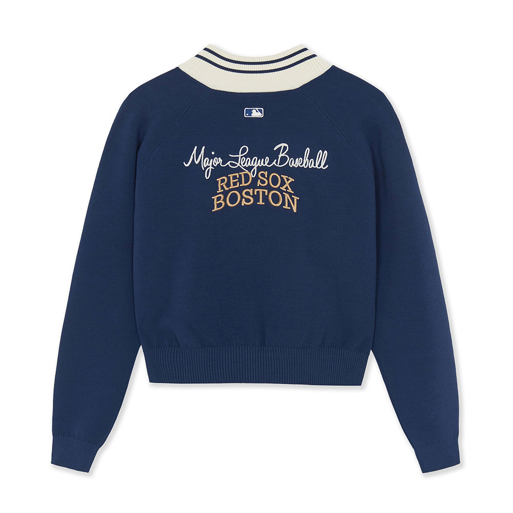 MLB Korea MLB 女版半拉鍊針織上衣 Varsity系列 波士頓紅襪隊 (3FKPV0554-4