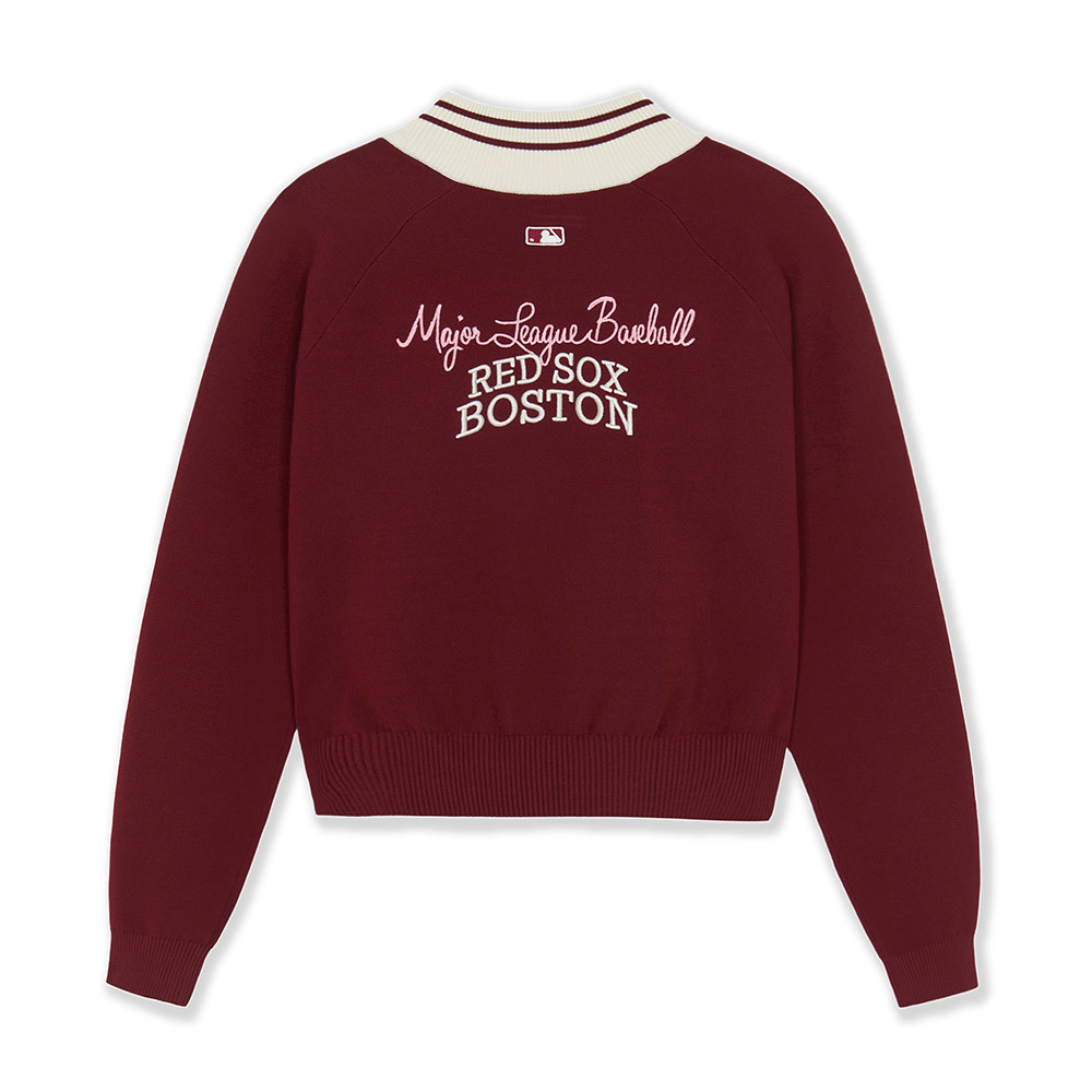 MLB Korea MLB 女版半拉鍊針織上衣 Varsity系列 波士頓紅襪隊 (3FKPV0554-4