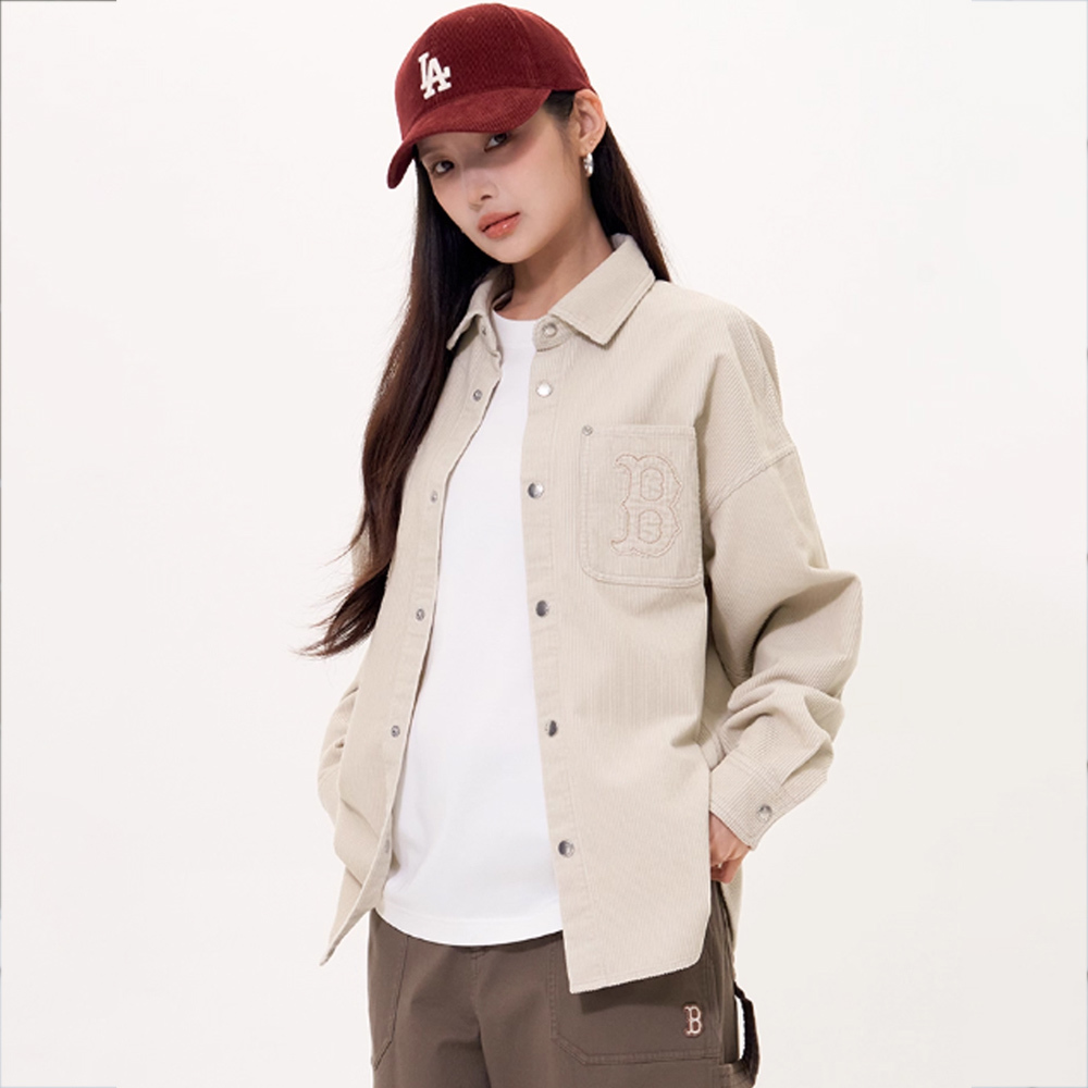 MLB Korea MLB 燈芯絨 長袖襯衫 波士頓紅襪隊 (3AWSB0156-43SAL)｜雲躍旗艦