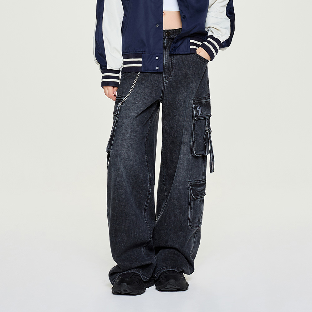 MLB 女版丹寧牛仔褲 紐約洋基隊 (3FDPB0554-50BKS)