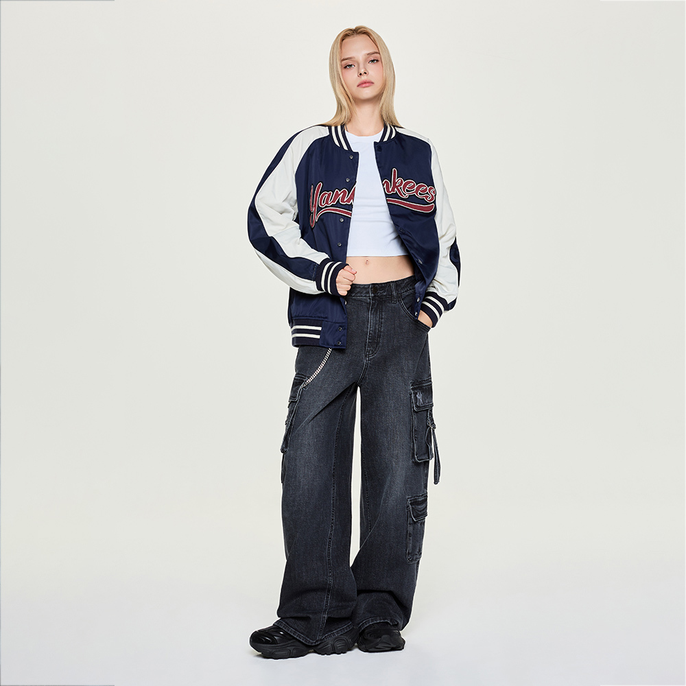 MLB 女版丹寧牛仔褲 紐約洋基隊 (3FDPB0554-50BKS)