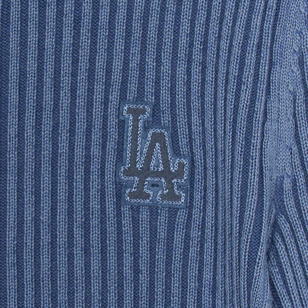 MLB 女版長袖復古水洗針織衫 洛杉磯道奇隊 (3FKCB0354-07BLL)