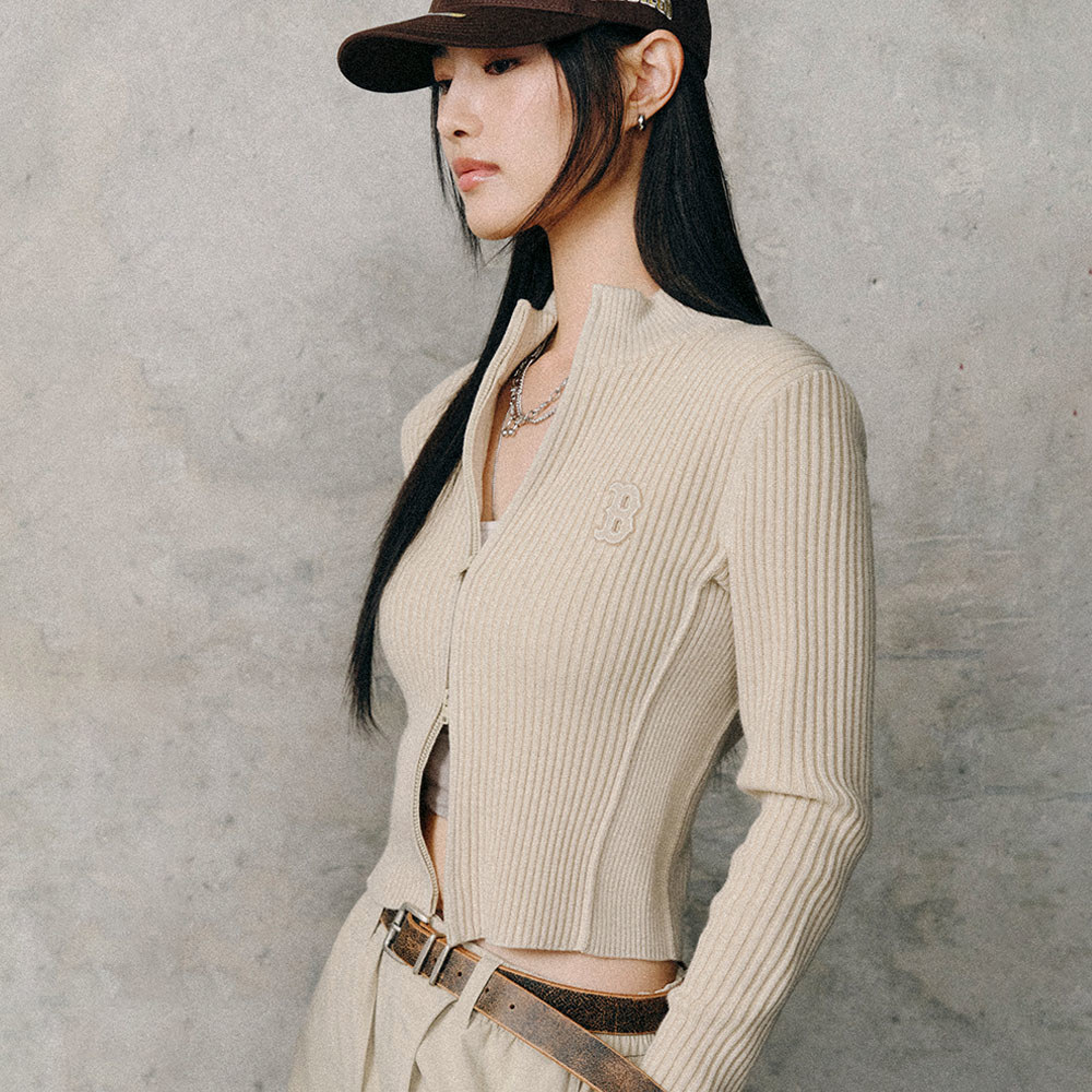 MLB Korea MLB 女版長袖復古水洗針織衫 波士頓紅襪隊 (3FKCB0354-43SAL)－