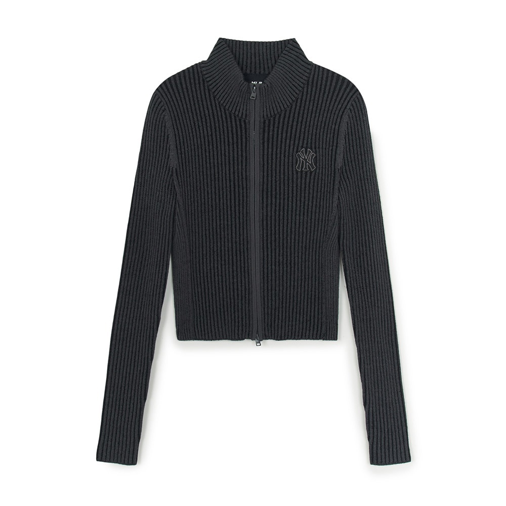 MLB 女版長袖復古水洗針織衫 紐約洋基隊 (3FKCB0354-50CGS)