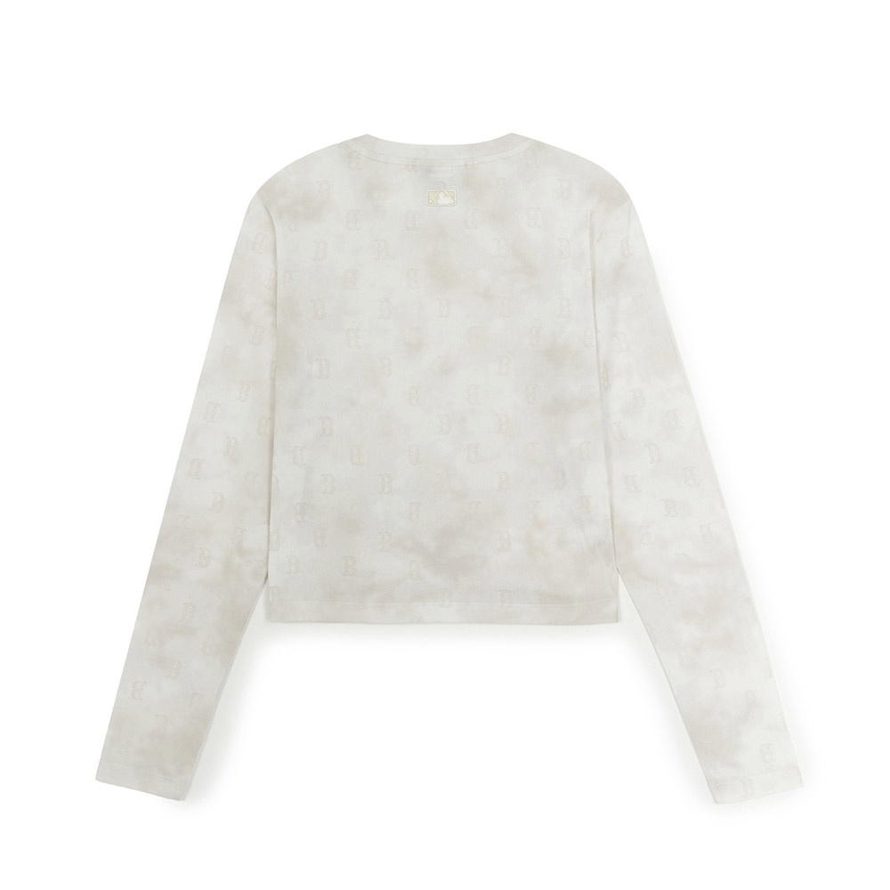 MLB 女版渲染修身長袖T恤 Monogram系列 波士頓紅襪隊 (3FTSM0254-43SAL)