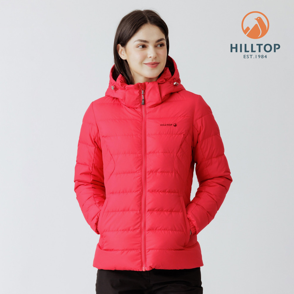 【Hilltop山頂鳥】超潑水石墨烯蓄熱羽絨短大衣外套 女款 紅色  | PF22XF25ECH0