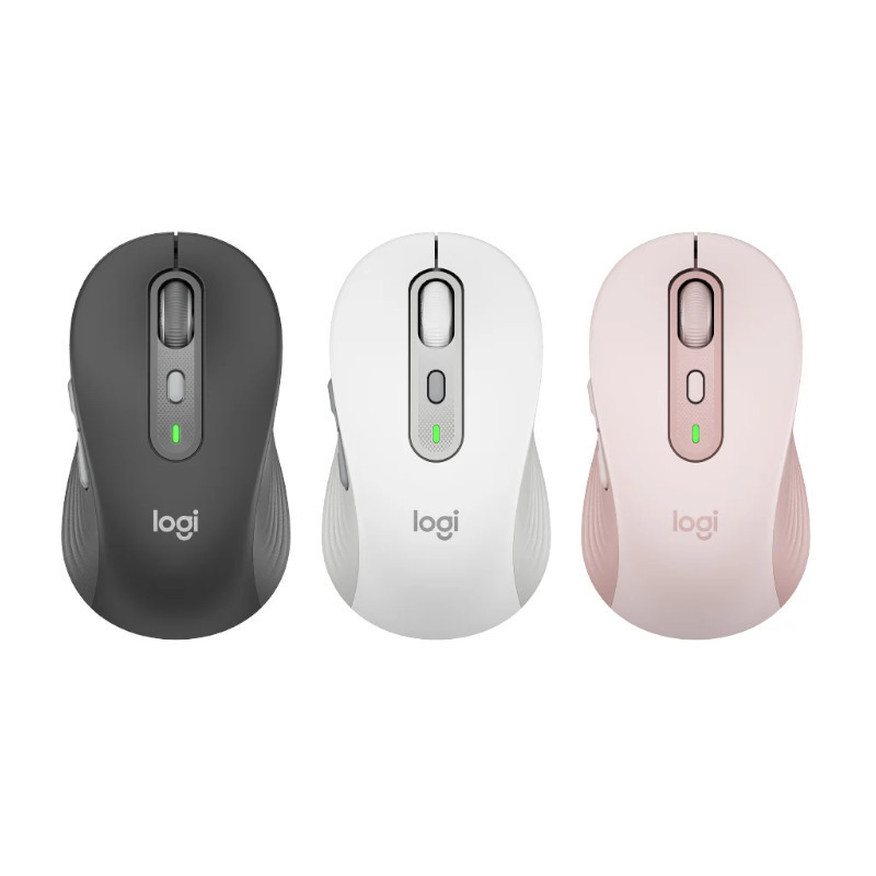 羅技Logitech 多工靜音無線滑鼠(M750)-石墨黑/玫瑰粉/珍珠白