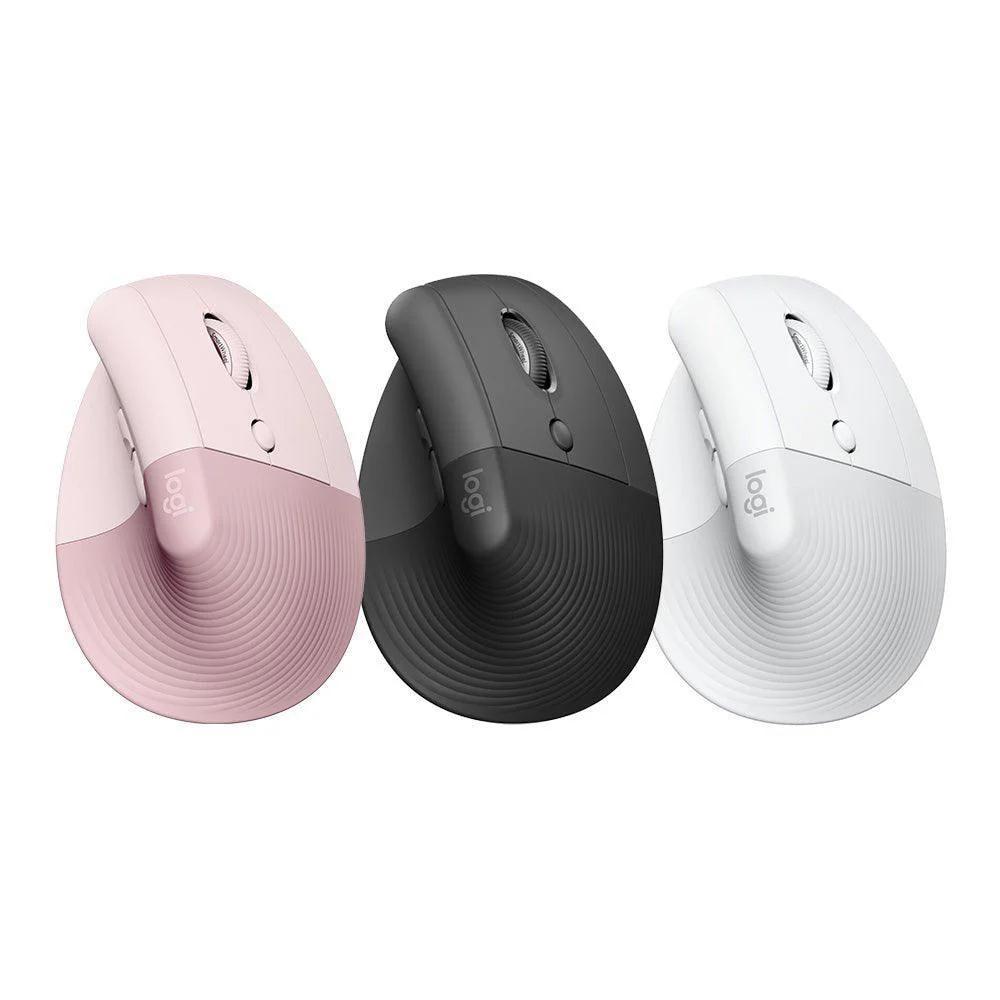 羅技Logitech LIFT 人體工學垂直滑鼠(右手版)-石墨灰/珍珠白/玫瑰粉