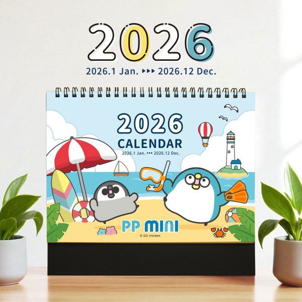 PPmini小小企鵝 2026年 三角桌曆 25K