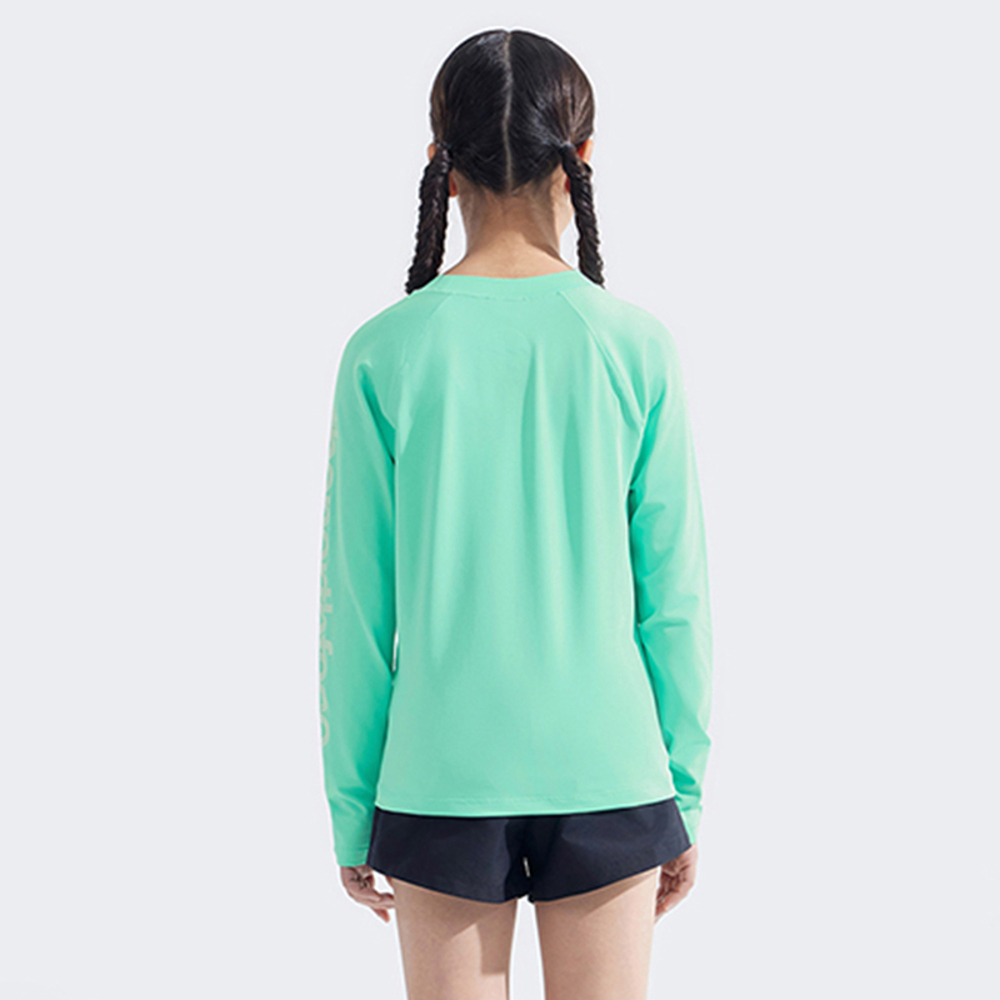 The North Face北面兒童綠色FLASHDRY速乾長袖上衣｜8AN76EI