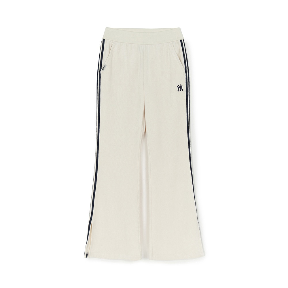MLB 女版小Logo天鵝絨喇叭褲  紐約洋基隊 (3FPTB1356-50CRS)