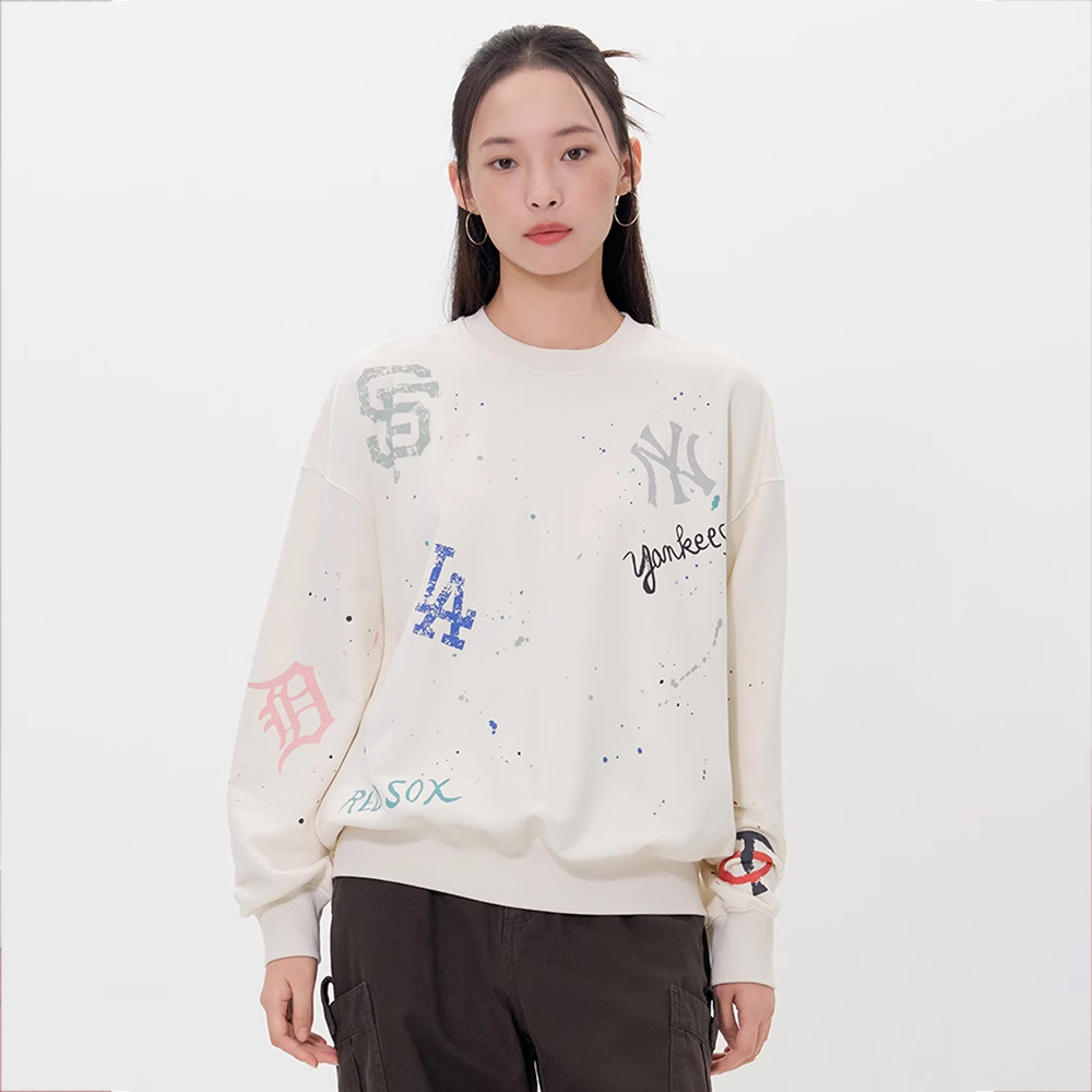 MLB Korea MLB 塗鴉球隊Logo 長袖大學T (3AMTG0154-00CRS)｜銳克運動商城